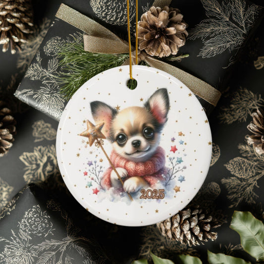 Charming Chihuahua Ceramic Ornament — Dog Holiday Decoration