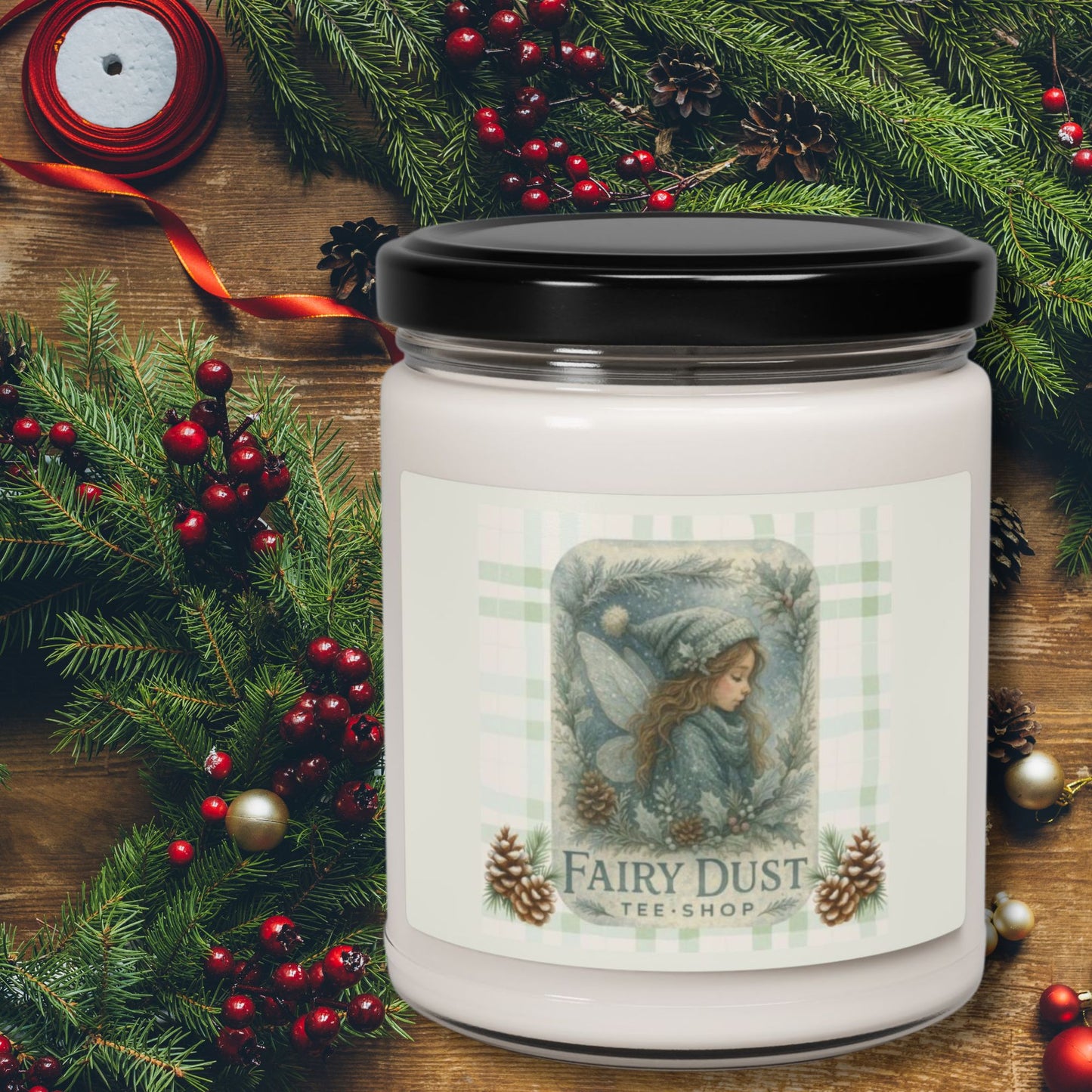 Fairy Dust Soy Candle 9oz — Woodland Pine & Vanilla Scented Jar