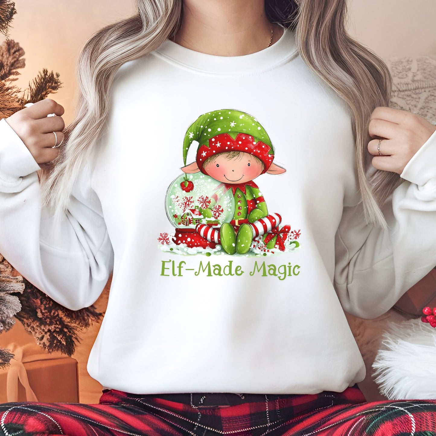 Elf-Made Magic Sweatshirt — Cute Christmas Elf Holiday Crewneck